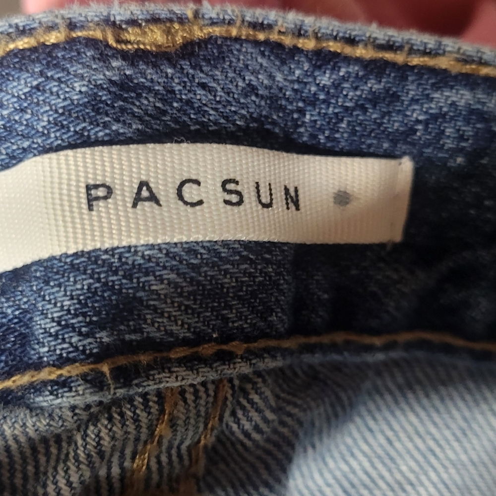 PacSun Women's High Rise Distressed Blue Jeans - Picture 6 of 6